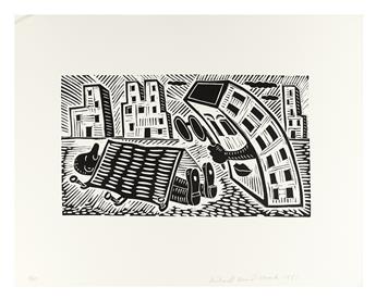 MOCK, RICHARD. [Mockofthetimes: 60 Linocuts Appearing in the Op-Ed Pages of The New York Times].